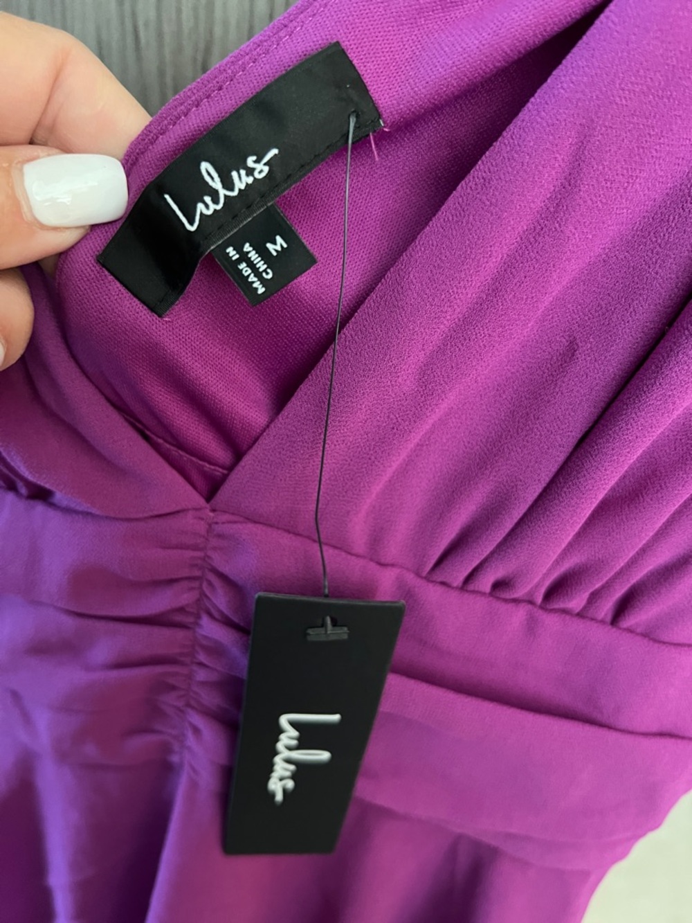 NWT LULU'S Celebration tired party event dress purple M - Picture 7 of 9